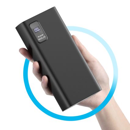 Power Bank s LED zaslonom Power Delivery 20000 mAh 3,7V crna