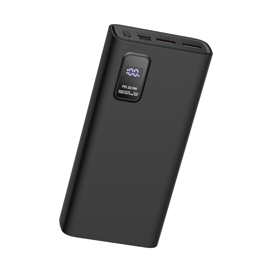 Power Bank s LED zaslonom Power Delivery 20000 mAh 3,7V crna