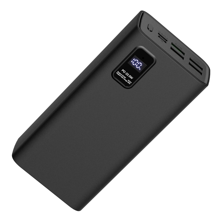 Power Bank s LED zaslonom Power Delivery 30000 mAh 3,7V crna
