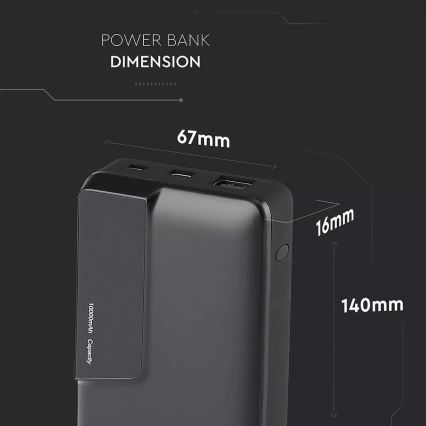 Power Bank sa zaslonom 10000mAh/3,7V crna