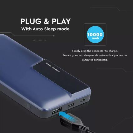 Power Bank sa zaslonom 10000mAh/3,7V plava