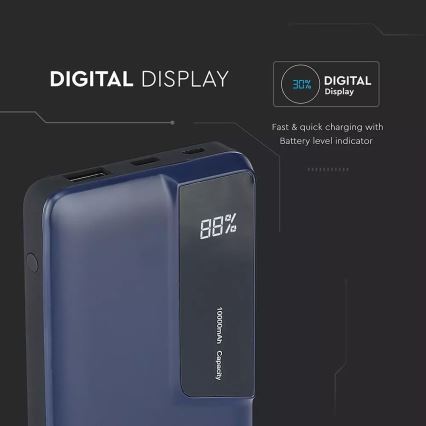 Power Bank sa zaslonom 10000mAh/3,7V plava