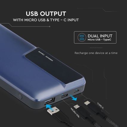 Power Bank sa zaslonom 10000mAh/3,7V plava