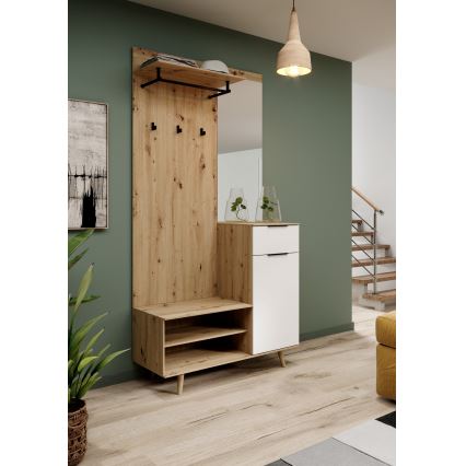 Predsoblje s ogledalom SVEN smeđa/bijela