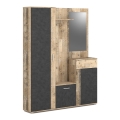 Predsobna stijenka s ogledalom NOLAN smeđa/grafit