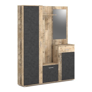 Predsobna stijenka s ogledalom NOLAN smeđa/grafit