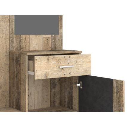 Predsobna stijenka s ogledalom NOLAN smeđa/grafit