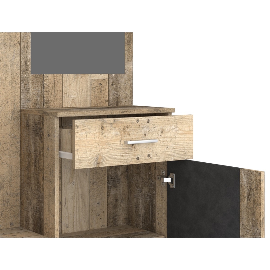 Predsobna stijenka s ogledalom NOLAN smeđa/grafit