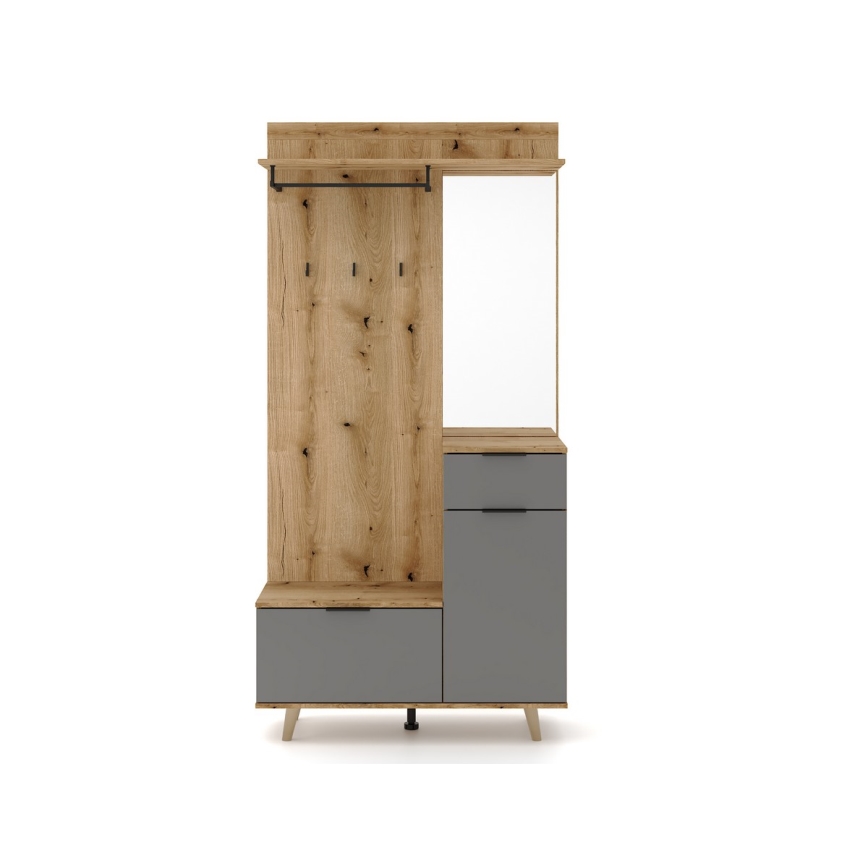 Predsobna stjenka s ogledalom SVEN smeđa/grafit