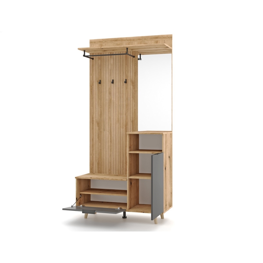 Predsobna stjenka s ogledalom SVEN, smeđa/grafit