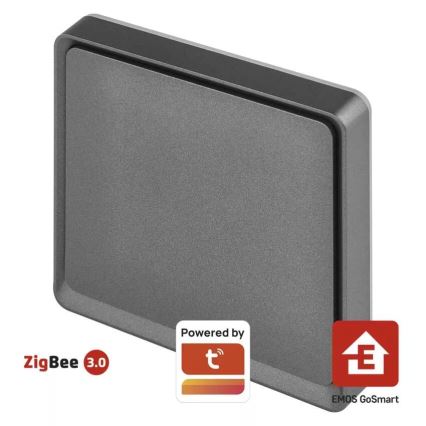 Prekidač s 1 tipkom GoSmart 1xCR2430 Tuya crna