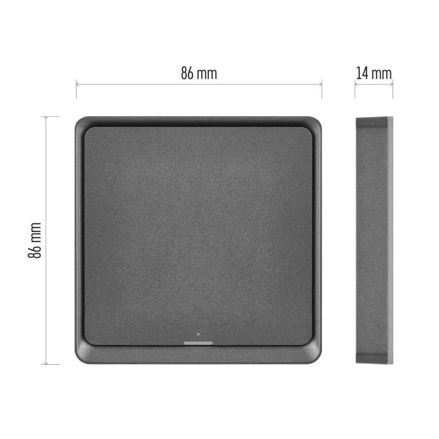 Prekidač s 1 tipkom GoSmart 1xCR2430 Tuya crna