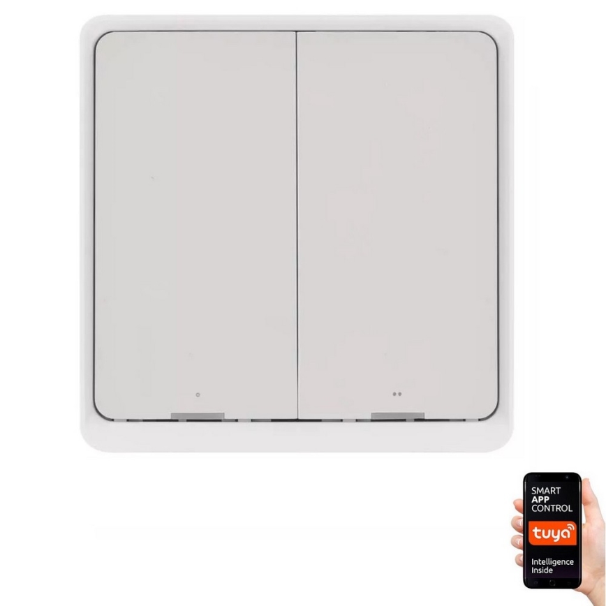 Prekidač s 2 tipke GoSmart 1xCR2430 Tuya bijela