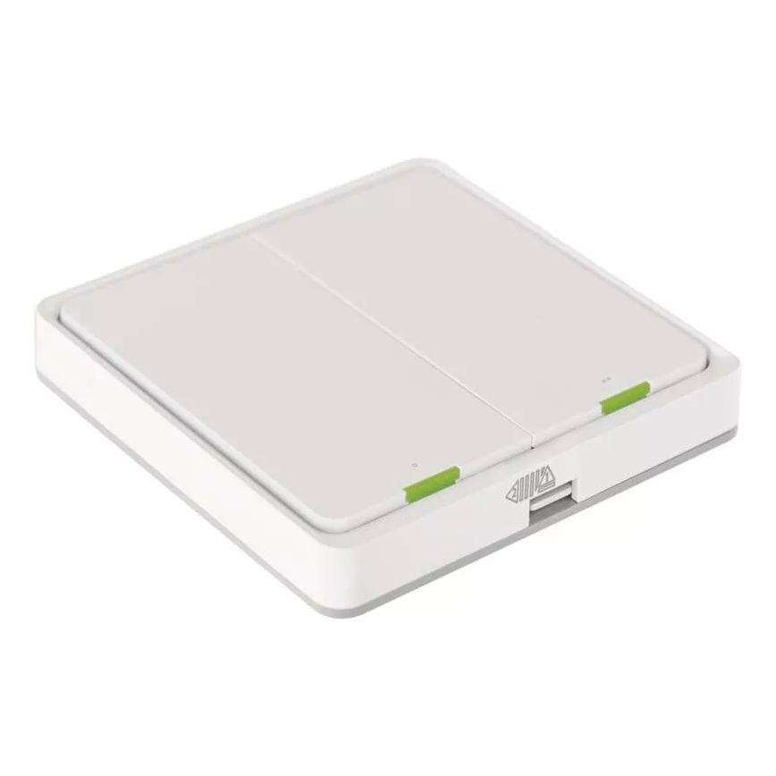 Prekidač s 2 tipke GoSmart 1xCR2430 Tuya bijela