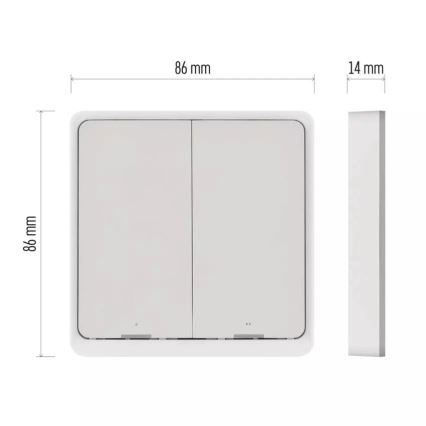 Prekidač s 2 tipke GoSmart 1xCR2430 Tuya bijela
