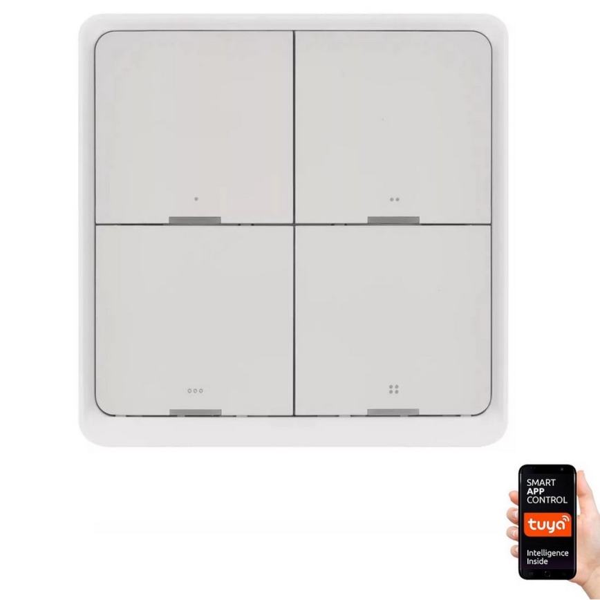 Prekidač s 4 tipke GoSmart 1xCR2430 Tuya bijela