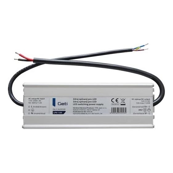 Prekidački izvor napajanja za LED trake 120W/12V IP67