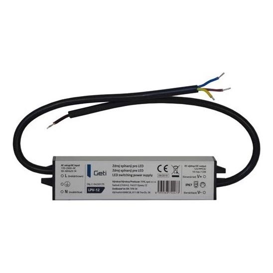 Prekidački izvor napajanja za LED trake 12W/12V IP67
