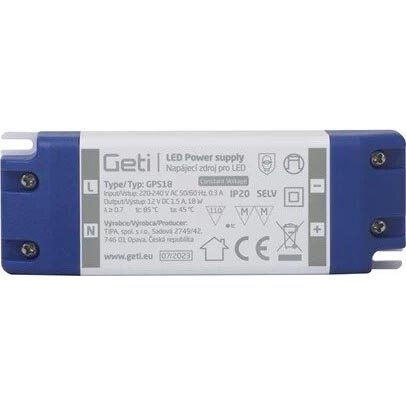 Prekidački izvor napajanja za LED trake 18W/12V IP20