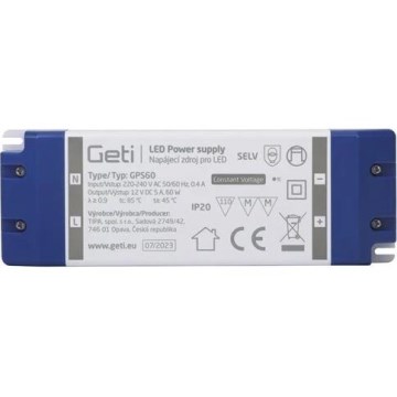 Prekidački izvor napajanja za LED trake 60W/12V IP20