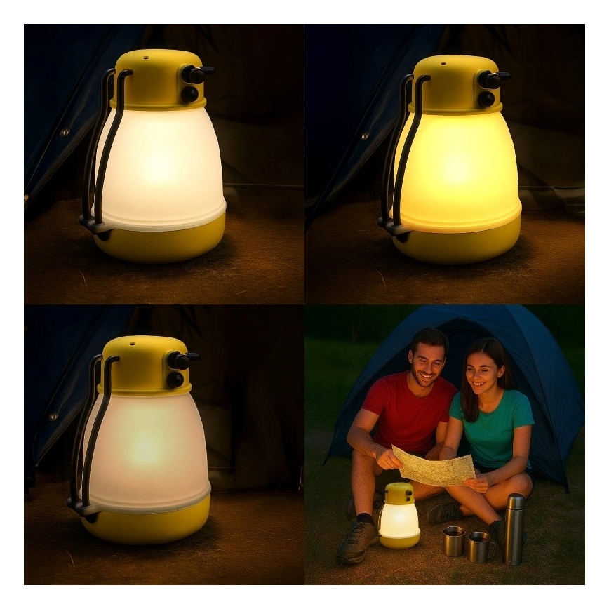 LED podesiva prijenosna punjiva lampa s funkcijom powerbanke LUMINA MINIO LED/5V 1800 mAh IP44 žuta