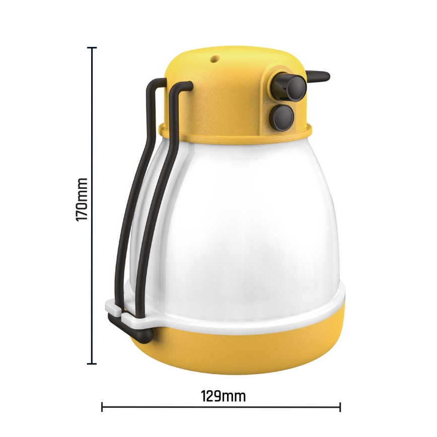LED podesiva prijenosna punjiva lampa s funkcijom powerbanke LUMINA MINIO LED/5V 1800 mAh IP44 žuta