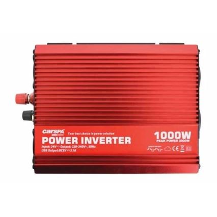 Pretvarač napona CARSPA 1000W/24/230V + USB