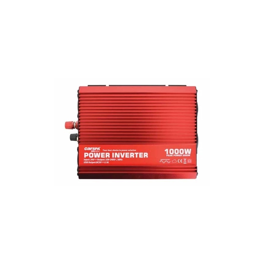 Pretvarač napona CARSPA 1000W/24/230V + USB