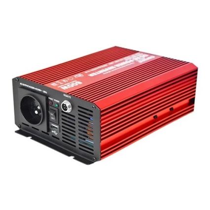 Pretvarač napona CARSPA 600W/12/230V + daljinski upravljač s kabelom