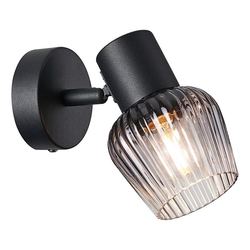 Prezent 14100 - Zidna reflektorska svjetiljka OASIS 1xE27/60W/230V crna/dimna