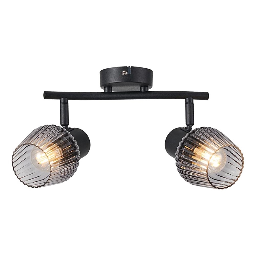 Prezent 14101 - Reflektorska svjetiljka OASIS 2xE27/60W/230V crna/dimna