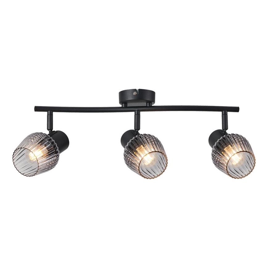 Prezent 14102 - Reflektorska svjetiljka OASIS 3xE27/60W/230V crna/dimna