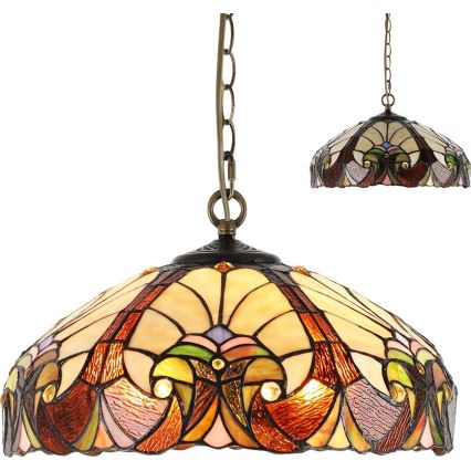 Prezent 1700 - Luster na lancu TIFFANY XX 2xE27/60W/230V