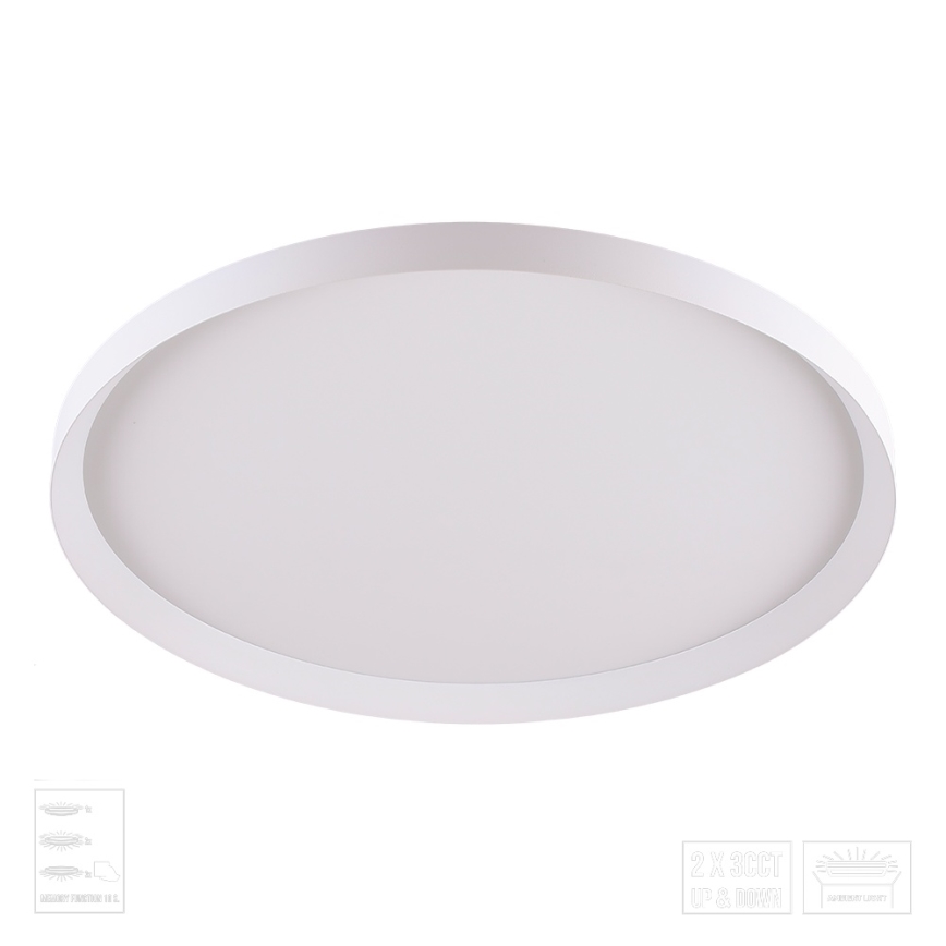 Prezent 17310 - LED stropna svjetiljka ADRA LED/42W/230V + LED/13W 3000/4000/6000K Ø 48,5 cm bijela