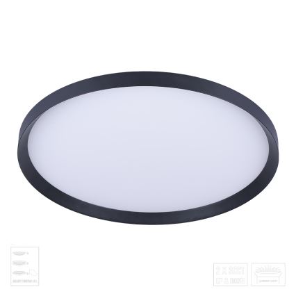 Prezent 17311 - LED stropna svjetiljka ADRA LED/42W/230V + LED/13W 3000/4000/6000K, promjer 48,5 cm, crna