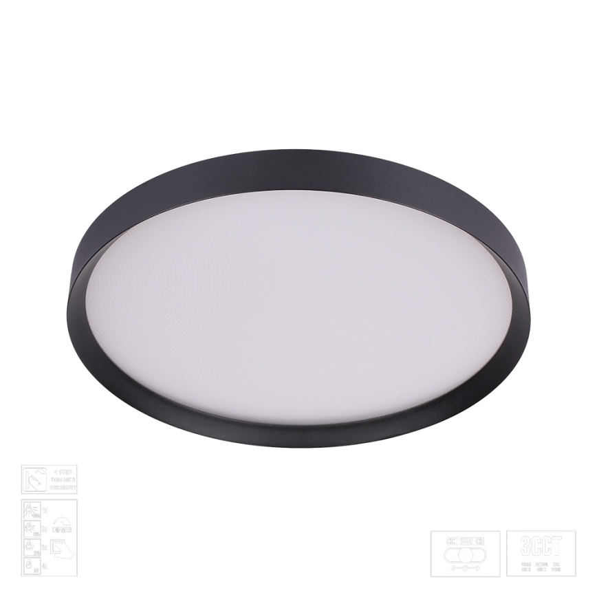 Prezent 17313 - LED prigušivo stropno svjetlo MAYSA LED/36W/230V 3000/4000/6000K pr. 39,5 cm crno