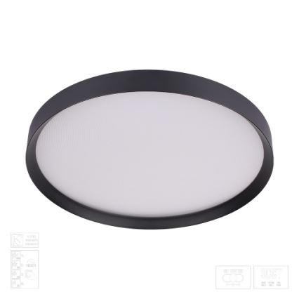 Prezent 17315 - Prigušivo LED stropno svjetlo MAYSA LED/42W/230V 3000/4000/6000K Ø 48,5 cm crno