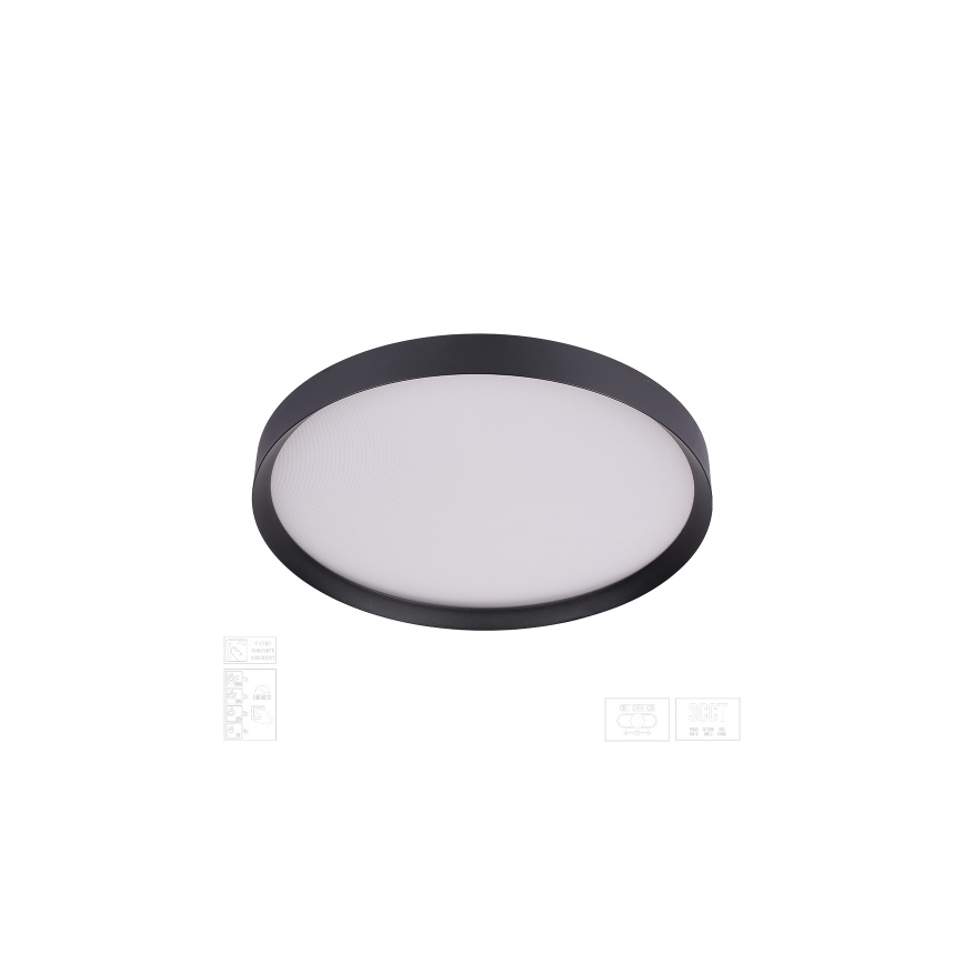 Prezent 17315 - Prigušivo LED stropno svjetlo MAYSA LED/42W/230V 3000/4000/6000K Ø 48,5 cm crno