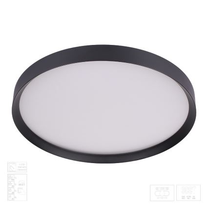 Prezent 17317 - LED stropna svjetiljka MAYSA s mogućnošću prigušivanja LED/72W/230V 3000/4000/6000K Ø 77 cm crna