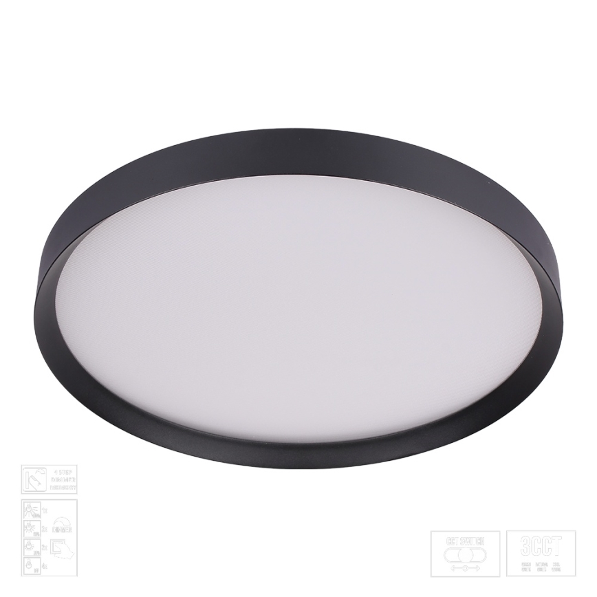 Prezent 17317 - LED stropna svjetiljka MAYSA s mogućnošću prigušivanja LED/72W/230V 3000/4000/6000K Ø 77 cm crna