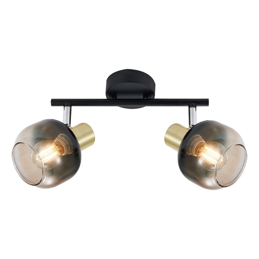 Prezent 27514 - Reflektorska svjetiljka PEGAS 2xE14/40W/230V crna/dimna