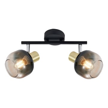 Prezent 27514 - Ugradna svjetiljka PEGAS 2xE14/40W/230V crna/dimljeno staklo