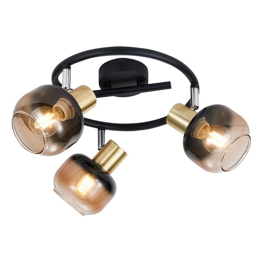 Prezent 27515 - Reflektorska svjetiljka PEGAS 3xE14/40W/230V crna/dimna