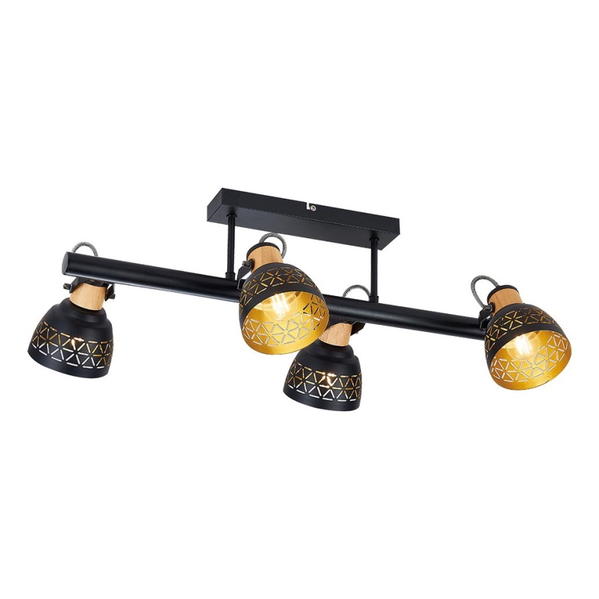 Prezent 27524 - Nadgradni luster MESCALA 4xE14/40W/230V crna/kaučukovac