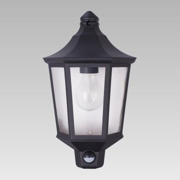 Prezent 31601 - Vanjsko svjetlo s senzorom TULSA 1xE27/60W/230V IP44