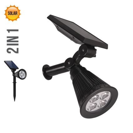 Prezent 65286 - LED Solarna svjetiljka 2u1 LION LED/2W/3,7V IP44 2220 mAh