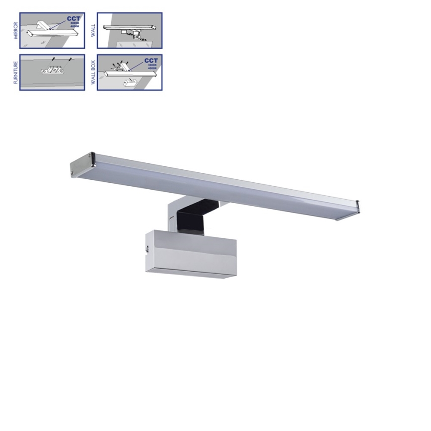 Prezent 70226  - LED Rasvjeta za ogledalo u kupaonici TREMOLO PLUS LED/8W/230V IP44 3000/4000K 40 cm