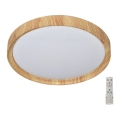 Prezent 71330 - LED stropna svjetiljka s prigušivanjem WOODEN LED/33W/230V 3000-6500K + daljinski upravljač