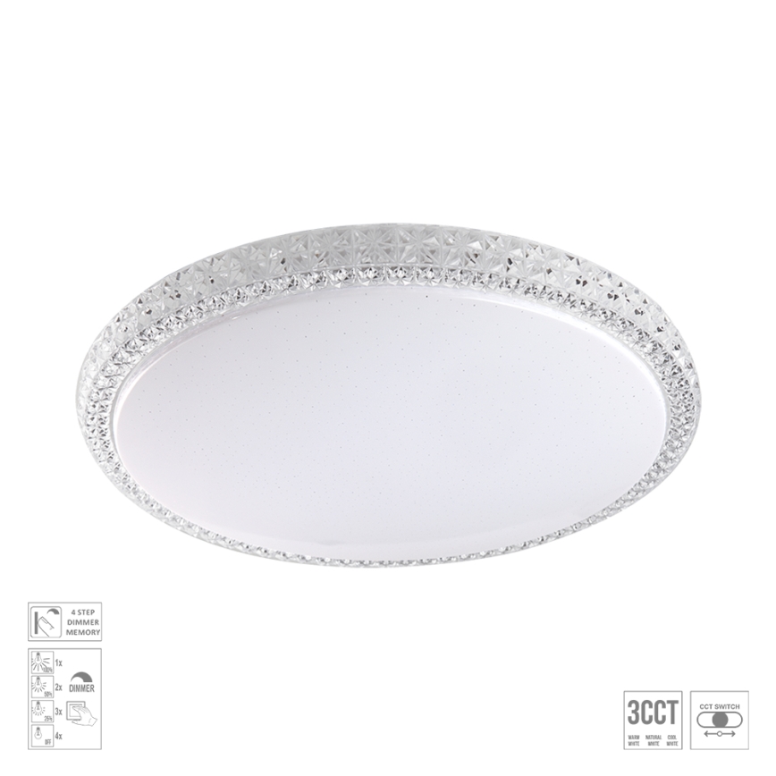 Prezent 71339 - LED prigušiva stropna svjetiljka AMBIA LED/30W/230V 3000/4000/6500K pr. 39,5 cm prozirna