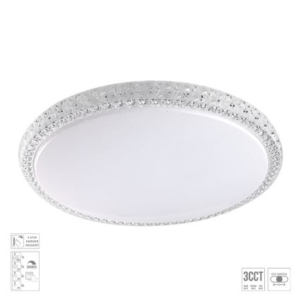 Prezent 71340 - Prigušivo LED stropno svjetlo AMBIA LED/40W/230V 3000/4000/6500K promjer 49,5 cm prozirno